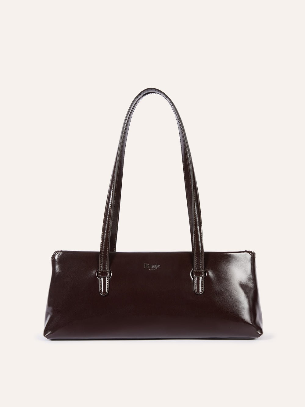 Exklusive Bag 90 Handtasche aus braunem Glanzleder